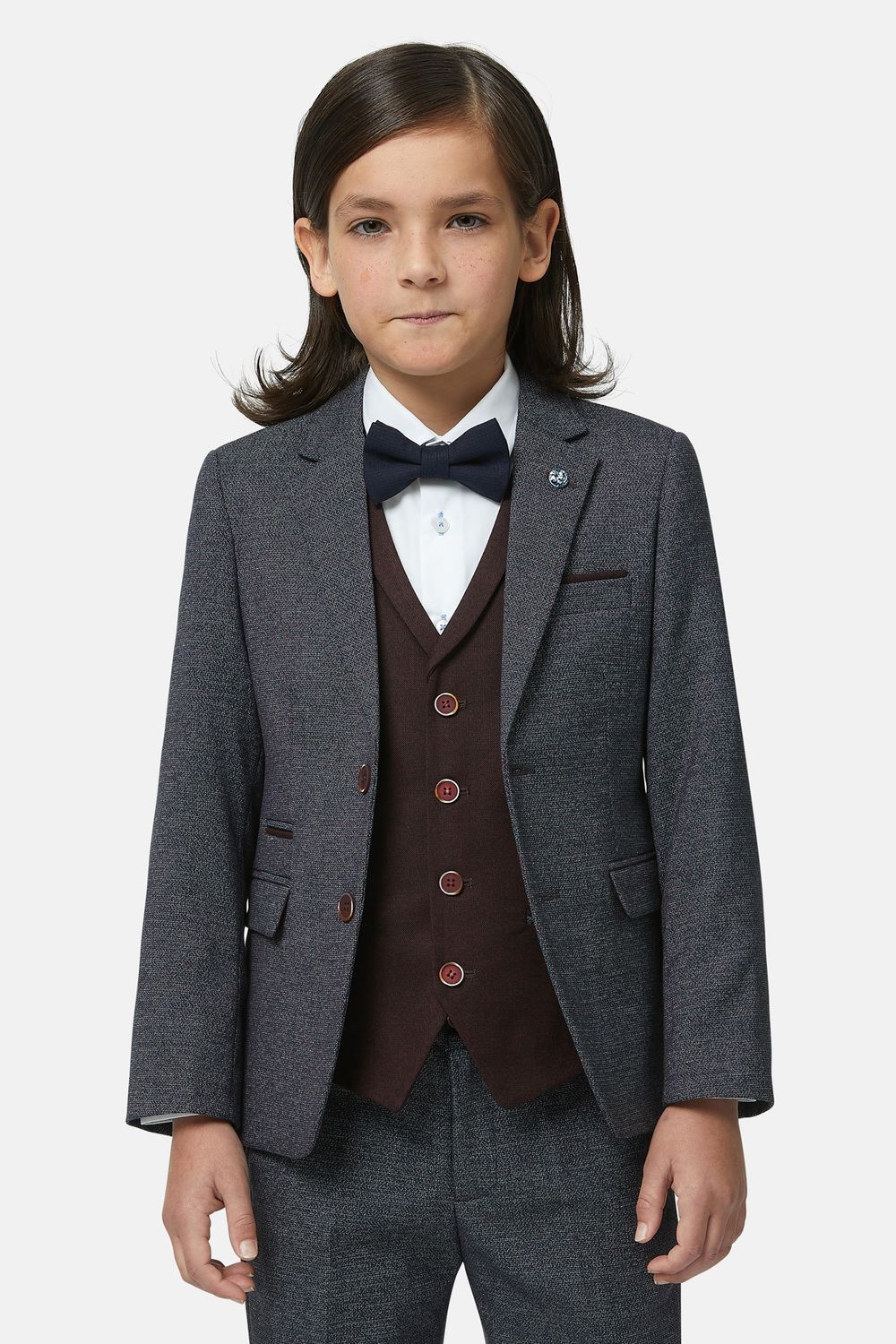 BOYS TOM SUIT 3PC BORDO