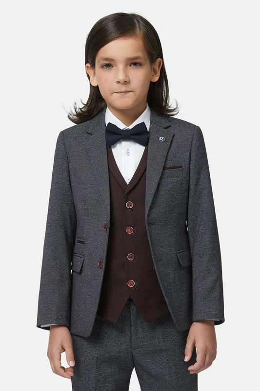 BOYS TOM SUIT 3PC BORDO