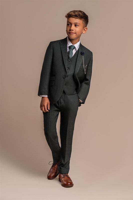 BOYS CARDI SUIT OLIVE