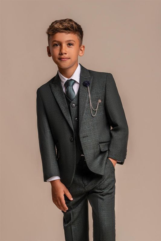 BOYS CARDI SUIT OLIVE