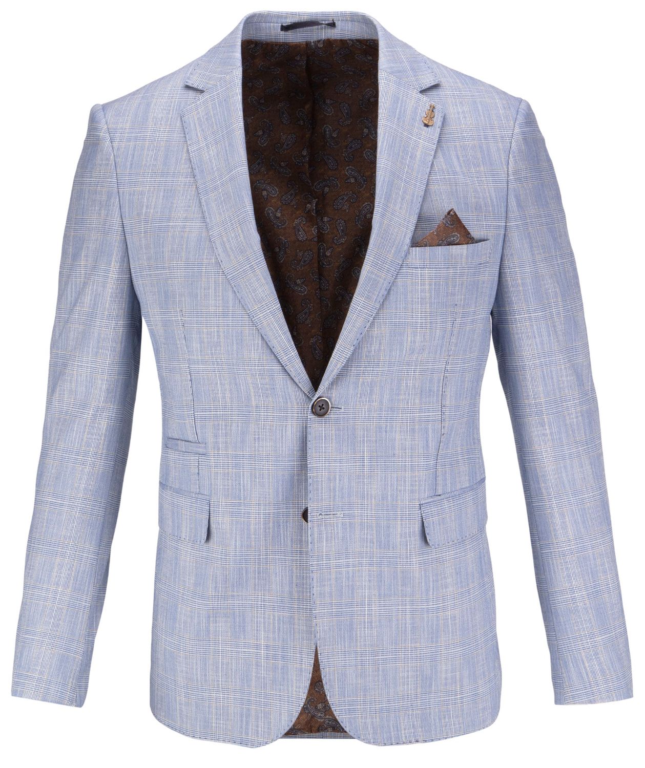 FRATELLI UNITI CHECK BLAZER NAVY FJK1080