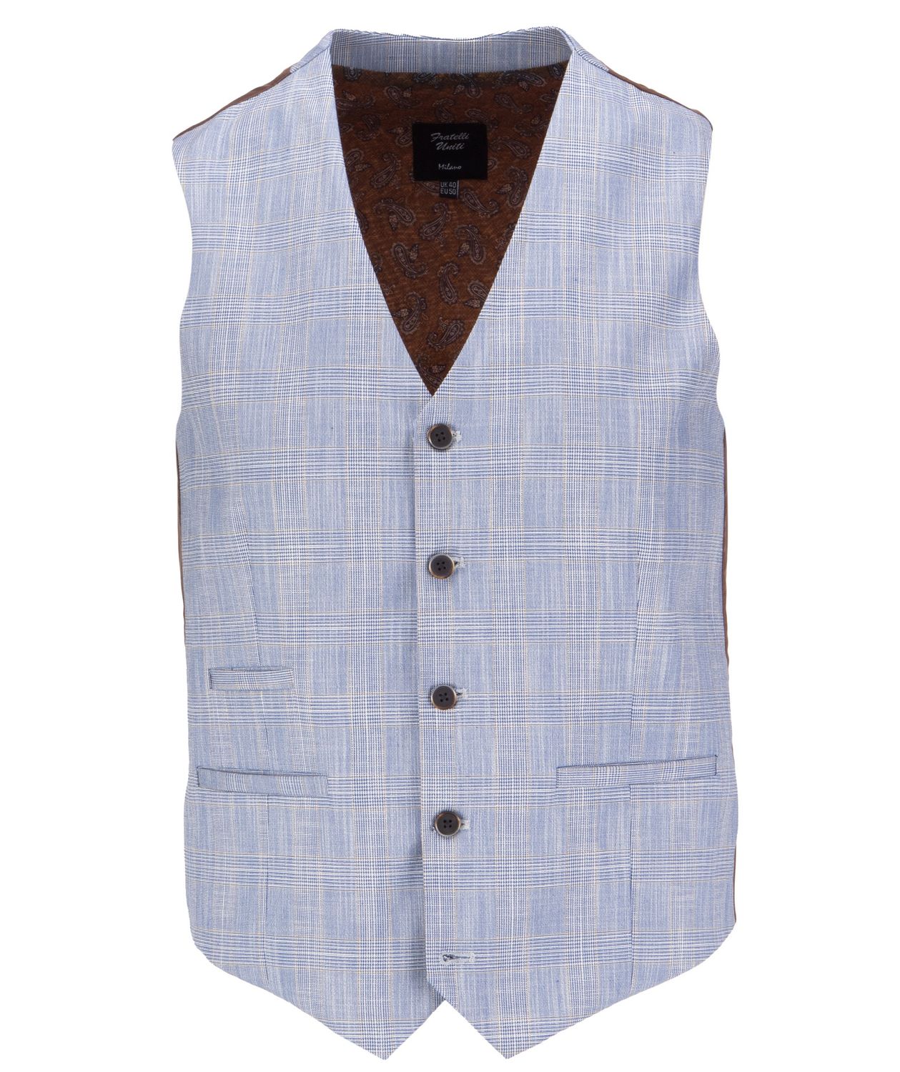 FRATELLI UNITI CHECK WAISTCOAT NAVY FWC1080