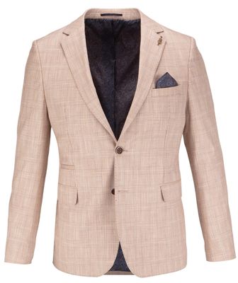 FRATELLI UNITI CHECK BLAZER TAN FJK1080