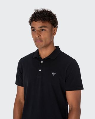 WALKER &amp; HUNT PIQUE STRETCH POLO NAVY