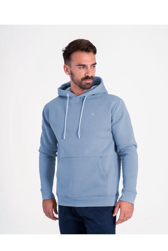 WALKER &amp; HUNT UNDERSTATED HOODIE INDIGO BLUE