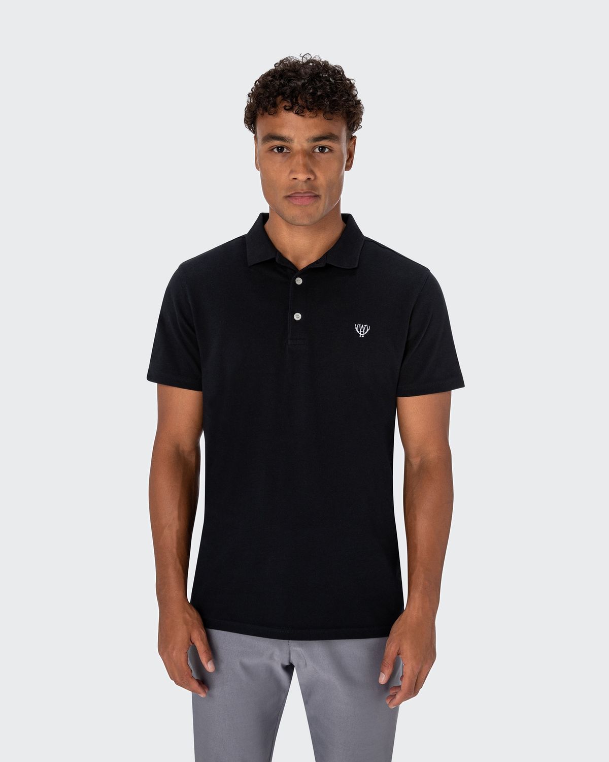 WALKER &amp; HUNT PIQUE STRETCH POLO NAVY