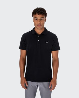 WALKER &amp; HUNT PIQUE STRETCH POLO NAVY
