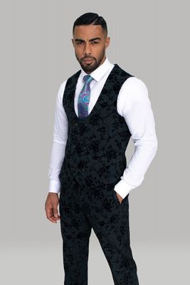 CAVANI MENS GEORGI WAISTCOAT BLACK