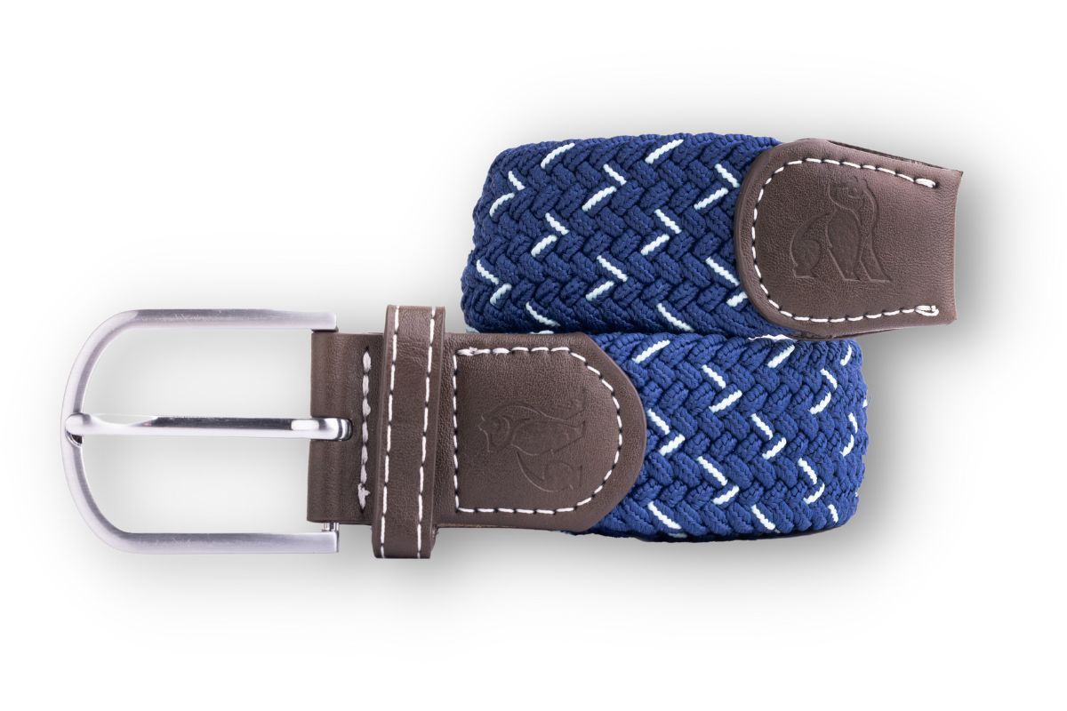 SWOLE PANDA SP RWB 50 NAVY WHITE DOT WOVEN BELT
