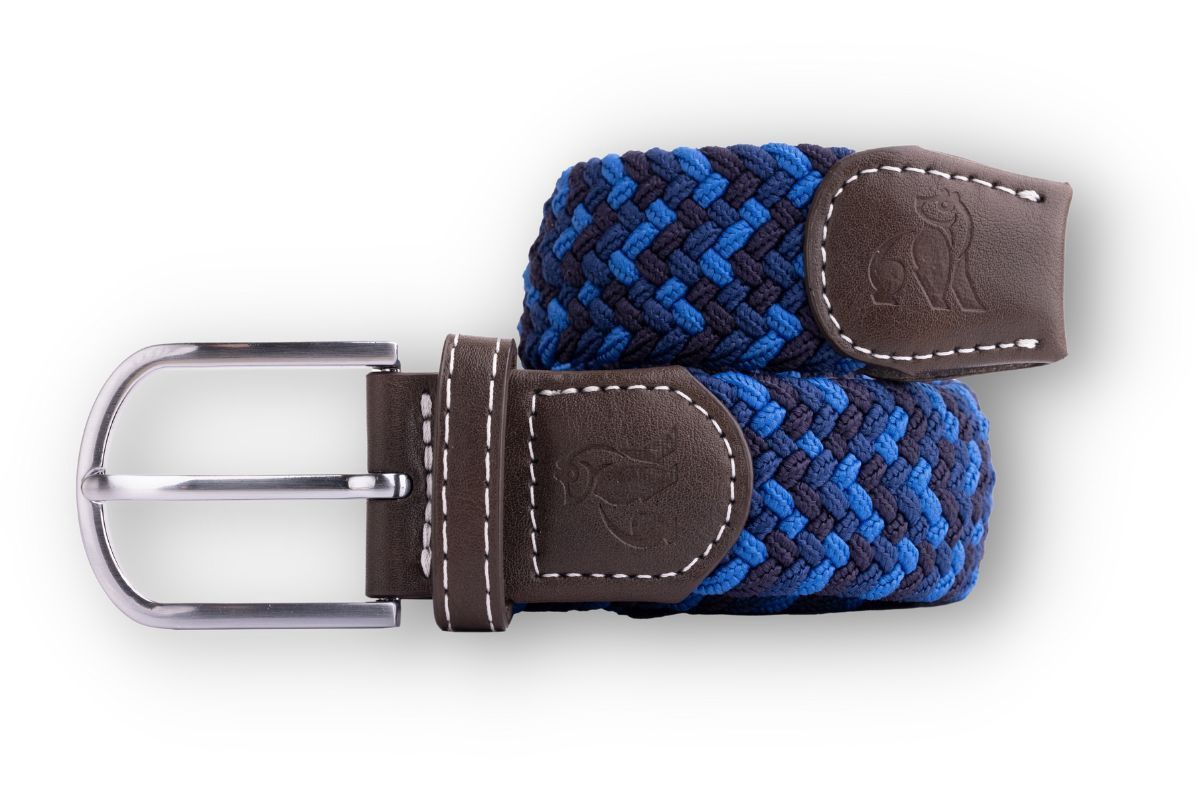 SWOLE PANDA SP RWB 47 NAVY/ROYAL BLUE ZIGZAG WOVEN BELT