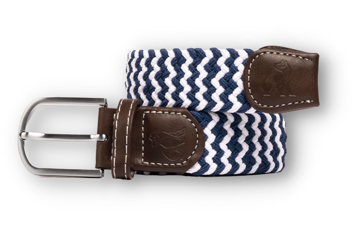 SWOLE PANDA SP RWB 27 NAVY/WHITE ZIGZAG WOVEN BELT