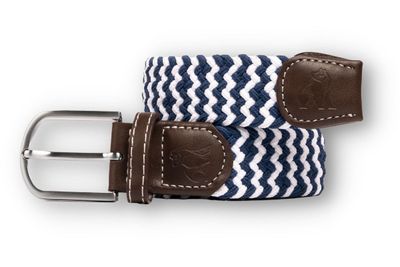 SWOLE PANDA SP RWB 27 NAVY/WHITE ZIGZAG WOVEN BELT