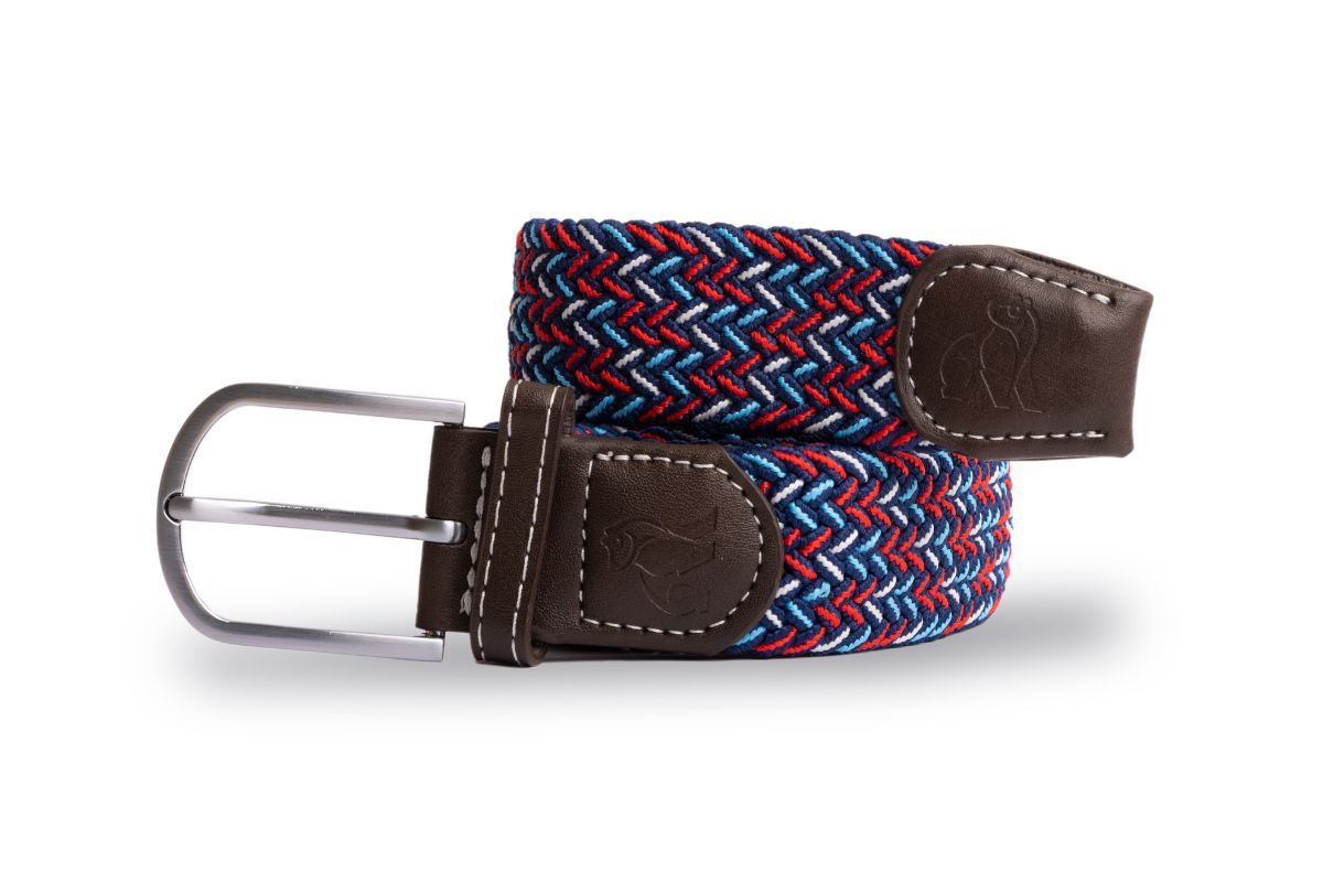 SWOLE PANDA SP RWB 41 BLUE/RED/WHITE DOT WOVEN BELT