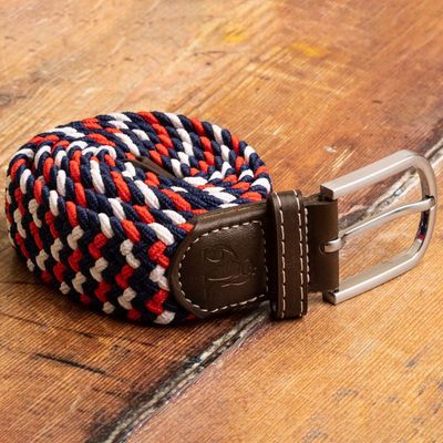 SWOLE PANDA SP RWB 40 BLUE/RED/WHITE ZIGZAG WOVEN BELT