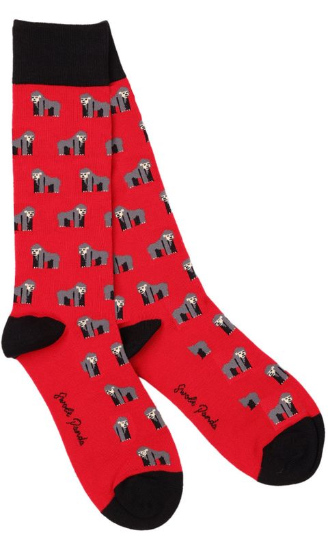 SWOLE PANDA  SP397 L RED GORILLA SOCKS