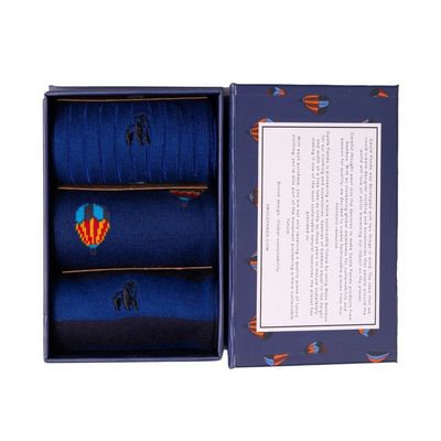 SWOLE PANDA SP028 3 20 L HOT AIR BALLOON GIFT BOX 3 PAIR SOCKS