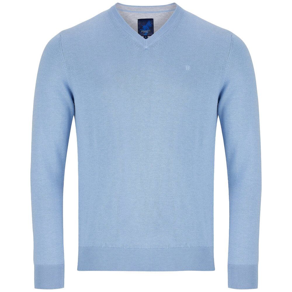 BENETTI V NECK KNIT SS 2023 BLUE