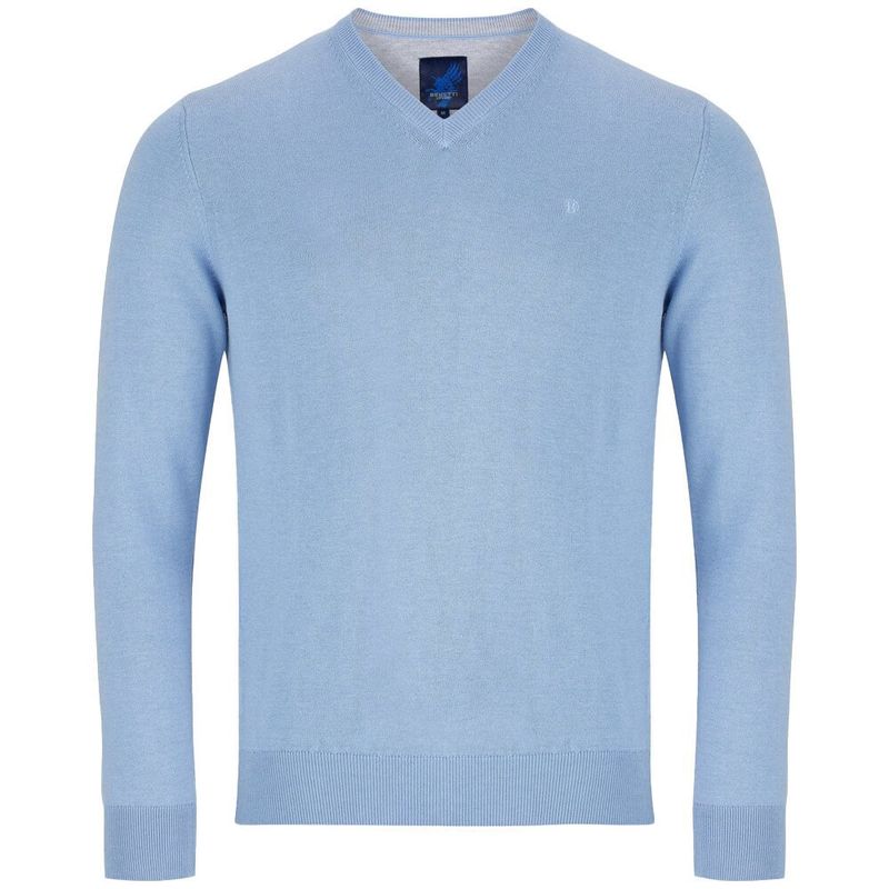 BENETTI V NECK KNIT SS 2023 BLUE