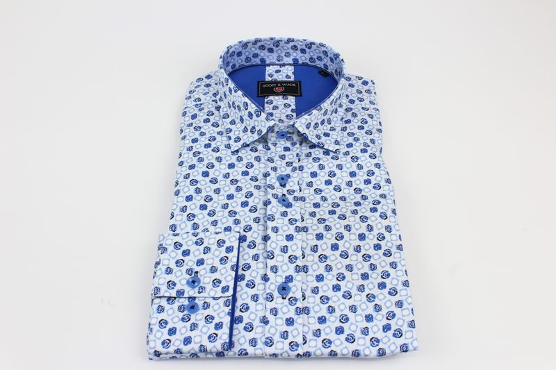 SWLS5351 LAVA LS SHIRT WHITE/BLUE
