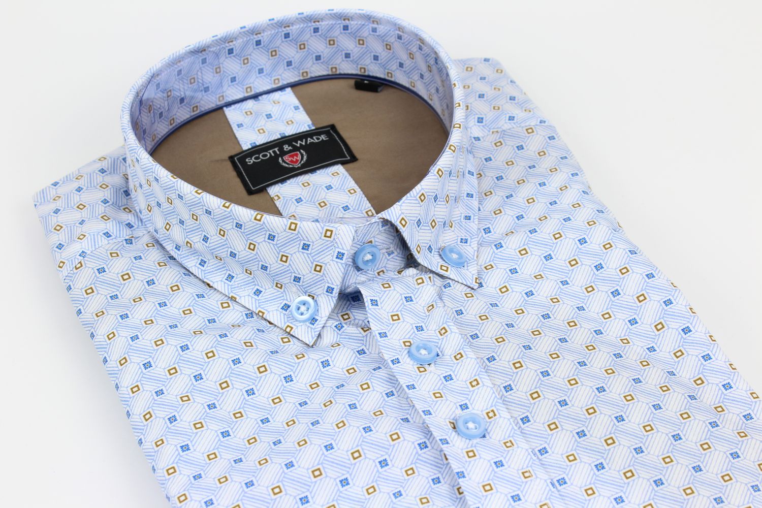 SWLS5358 PLANE LS SHIRT WHITE/BLUE/TAN