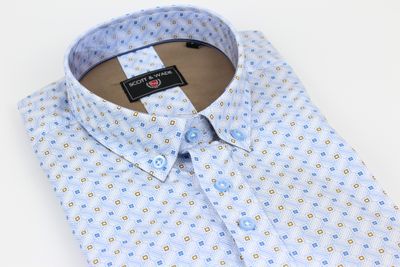 SWLS5358 PLANE LS SHIRT WHITE/BLUE/TAN