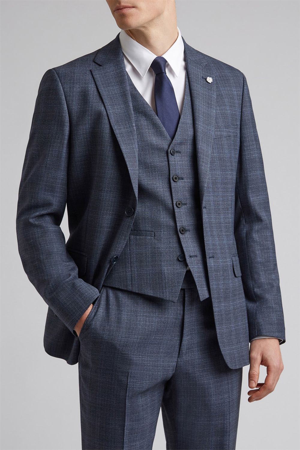 TB270/023 AIRFORCE CHECK SLIM 3PC SUIT