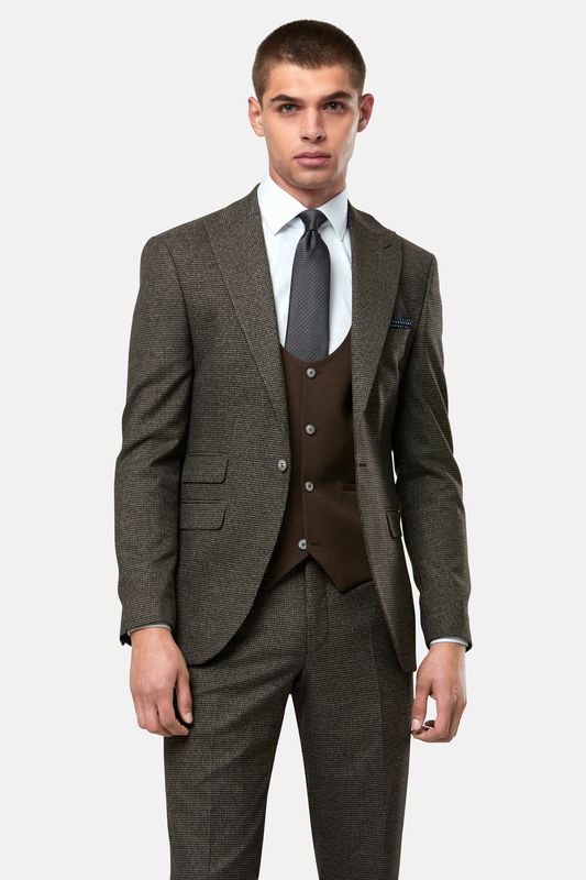 LONDON TRAVIS 3PC SUIT CHOCOLATE