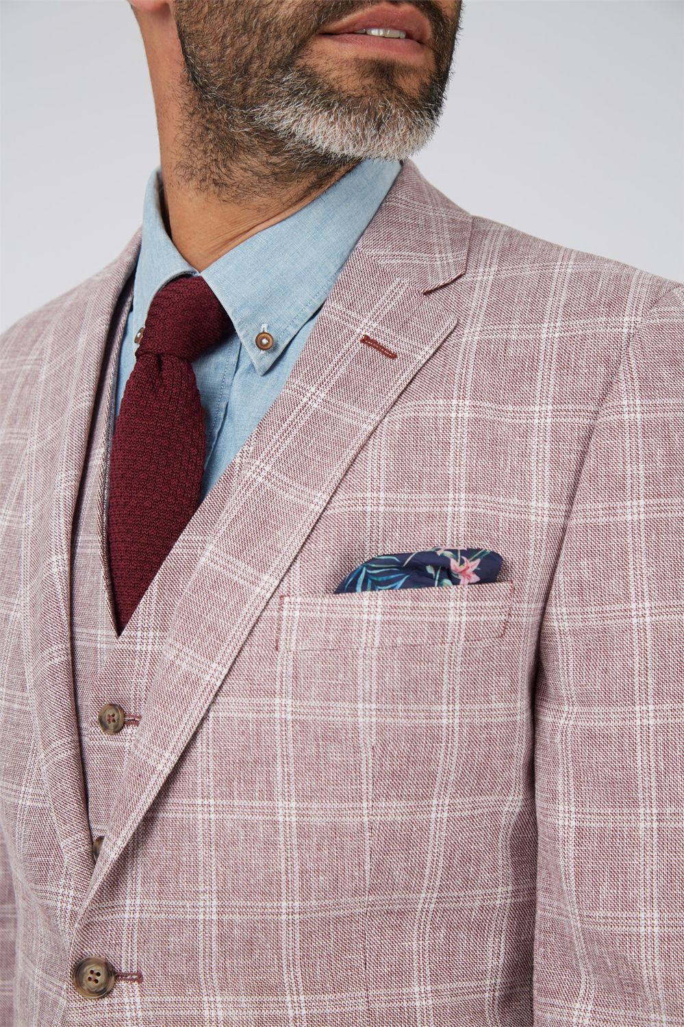 S23108JC SCOTT HEATHER PINK LINEN OC CONT JACKET (PINK)