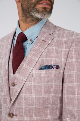 S23108JC SCOTT HEATHER PINK LINEN OC CONT JACKET (PINK)