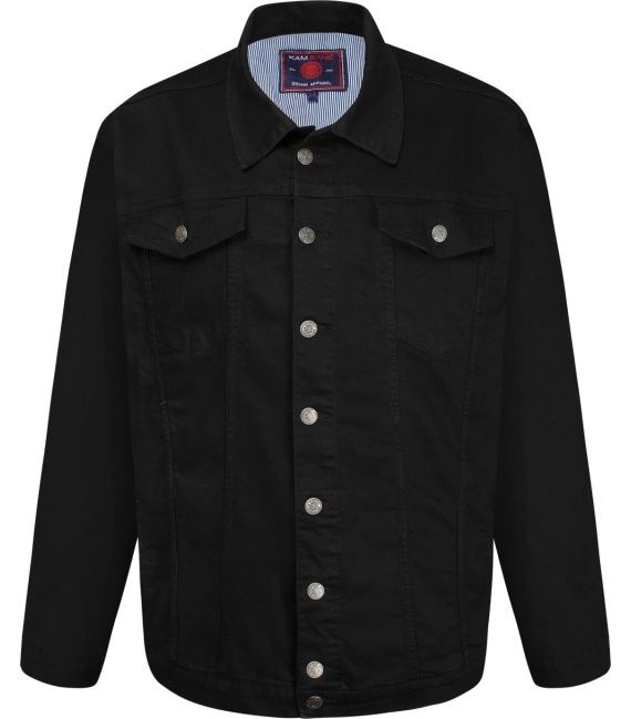 KAM BUTTON THROUGH JACKET BLACK  2XL