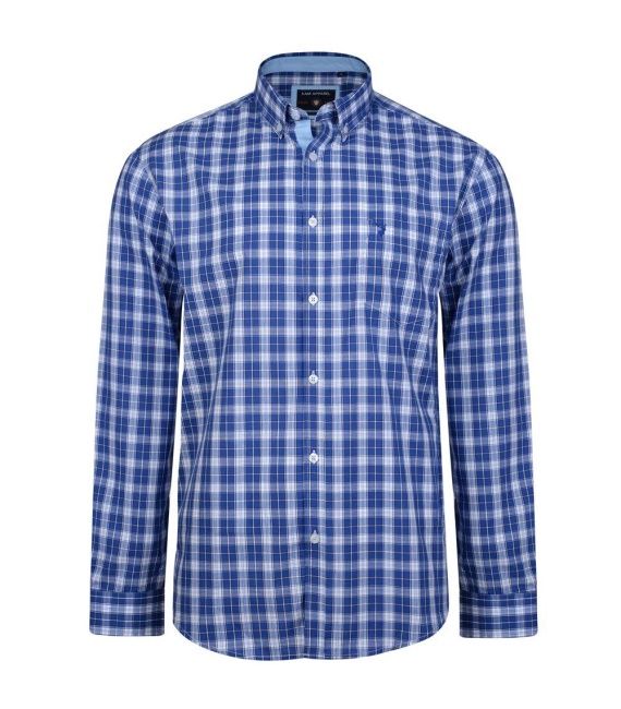 Kam L/S Check Shirt 2XL BLUE CHECK
