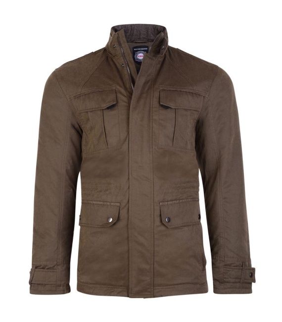 Padded Coat With Suede
