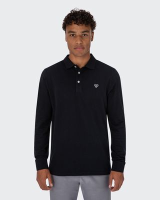 WALKER &amp; HUNT LONG SLEEVE POLO NAVY