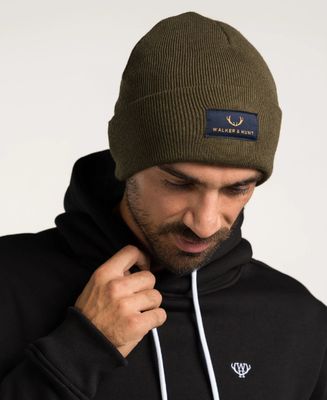 WALKER &amp; HUNT KNITTED HAT KHAKI