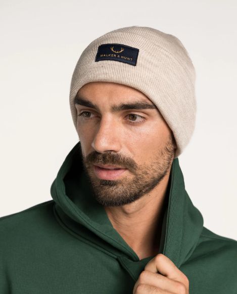 WALKER &amp; HUNT KNITTED HAT OAT GREY