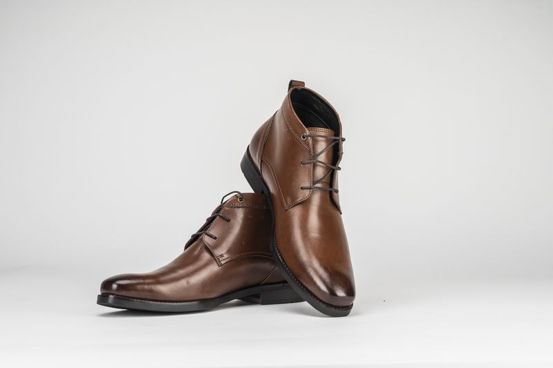 DUDLEY 21031 LEATHER LACE UP BOOT BROWN