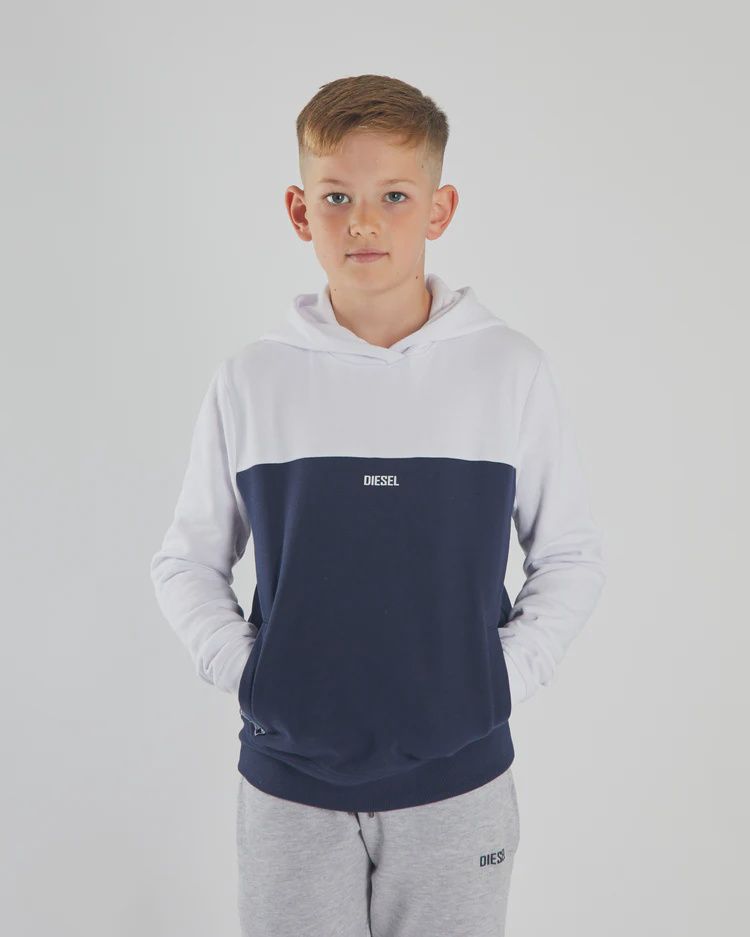 DKB 1014418  DIESEL KIDS ADI HOOD WHITE/NAVY
