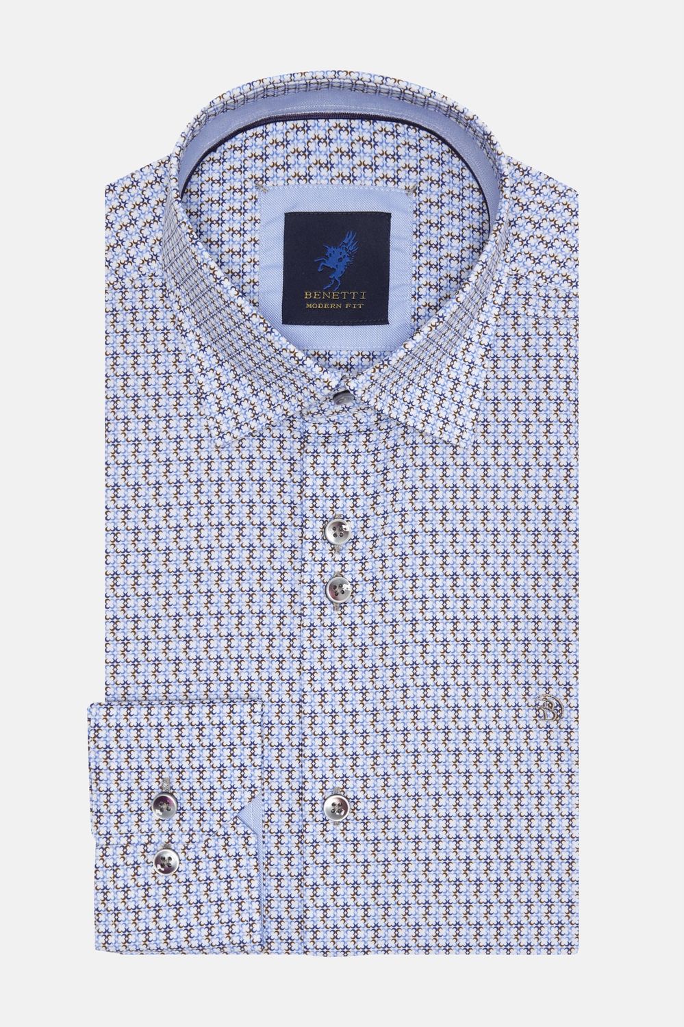 BENETTI STEPHEN CASUAL SHIRT MF COFFEE