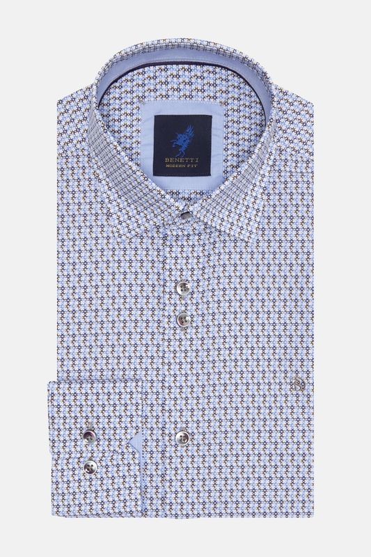 BENETTI STEPHEN CASUAL SHIRT MF COFFEE