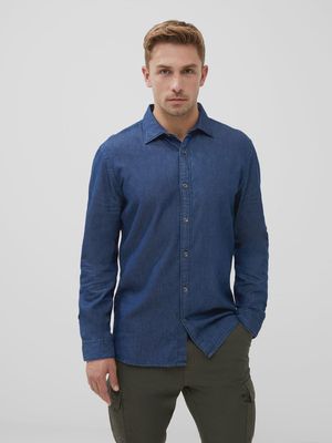 52WAS FRENCH CONNECTION LONG SLEEVE DENIM SHIRT MID WASH