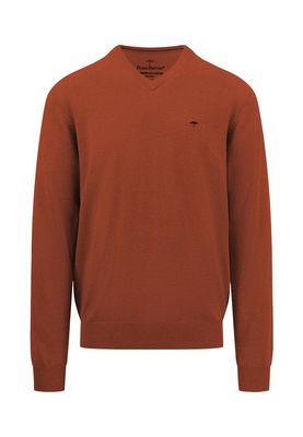 9414 211 FYNCH HATTON V NECK KNIT COL 302 RUST