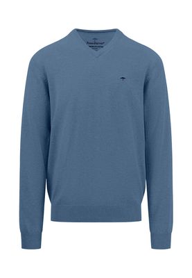 9414 211 FYNCH HATTON V NECK KNIT COL 625 CLOUD BLUE