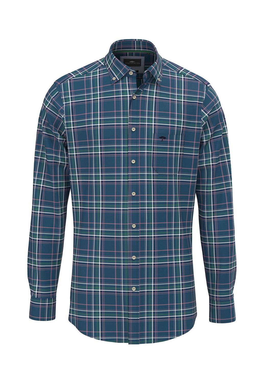 1409 8010 FYNCH HATTON SHIRT COL 624 DARK TEAL