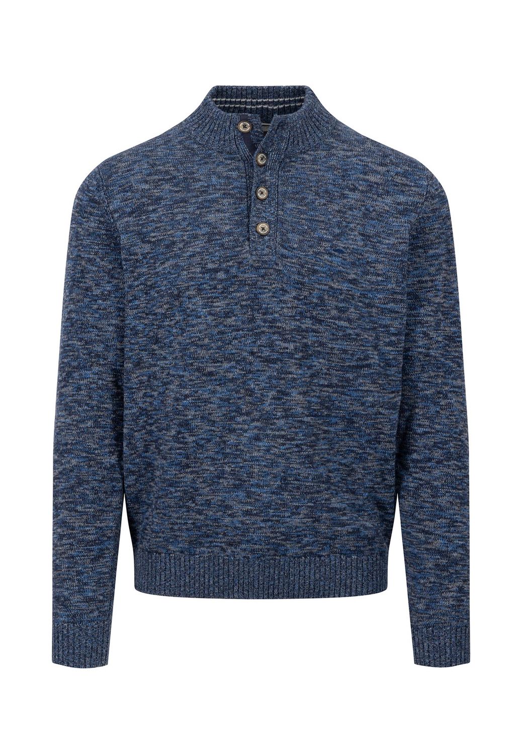 1408 238 FYNCH HATTON BUTTONED TROYER TWISTED MOULINE COL 690 NAVY
