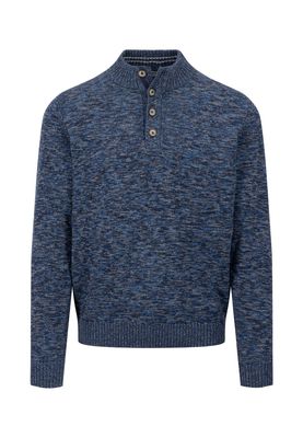 1408 238 FYNCH HATTON BUTTONED TROYER TWISTED MOULINE COL 690 NAVY