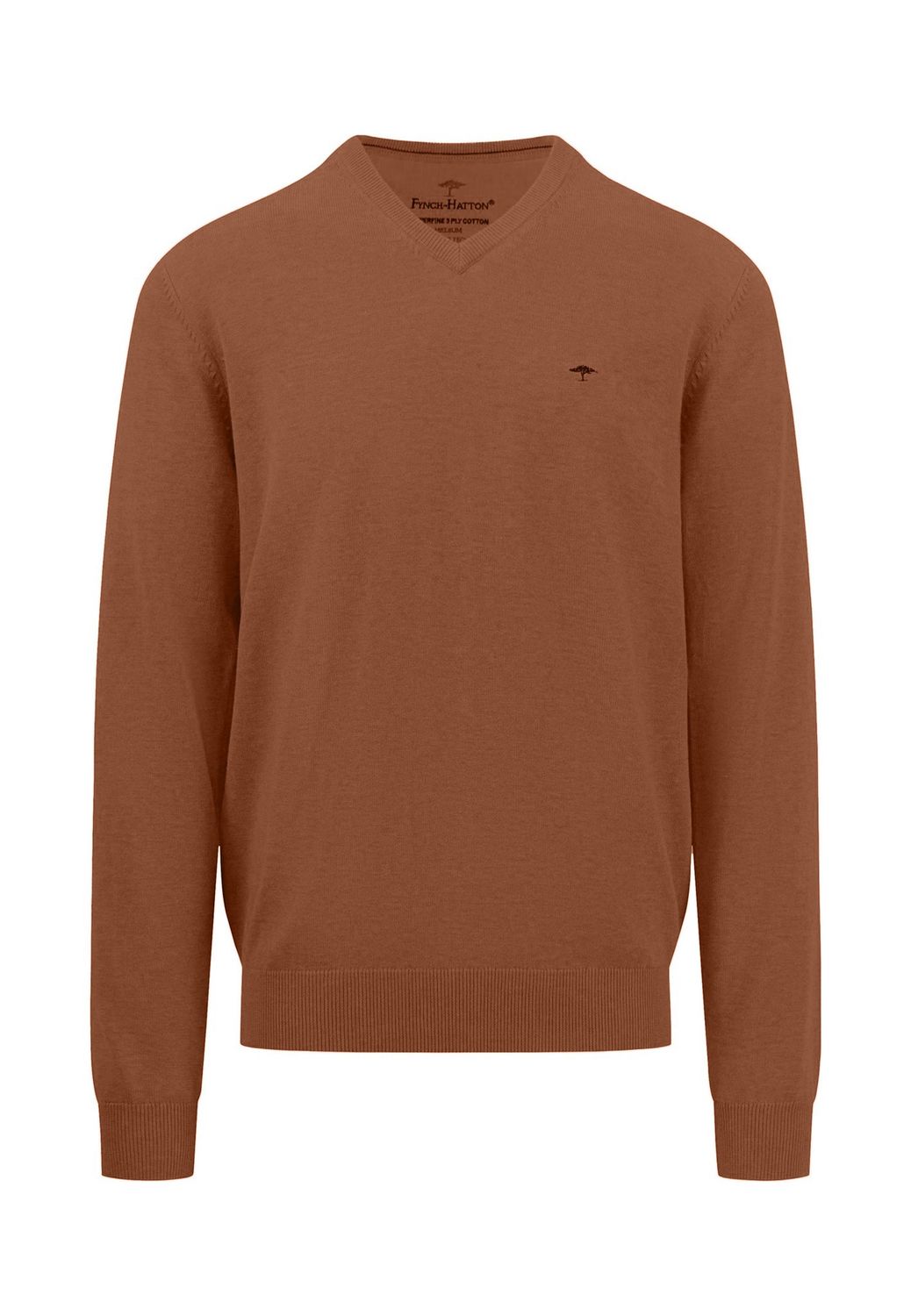 1414 211 FYNCH HATTON V NECK KNIT COL 804 HAZEL