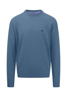 1414 210 FYNCH HATTON O NECK KNIT COL 625 CLOUD BLUE