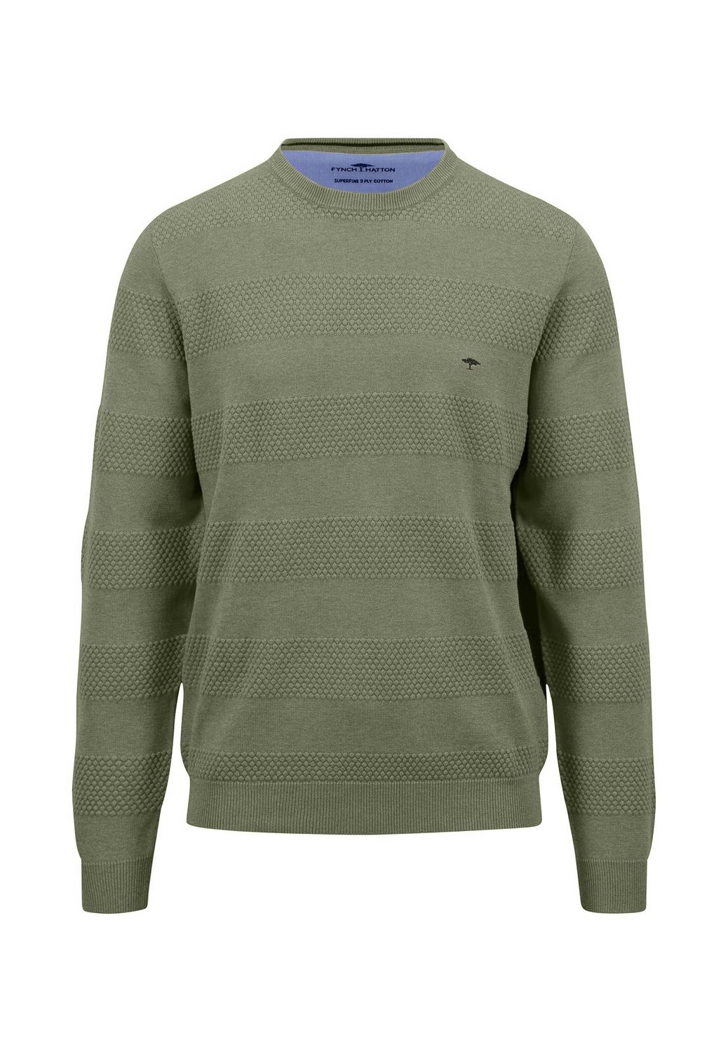 1408 234 FYNCH HATTON O NECK KNIT COL 718 LIGHT KHAKI
