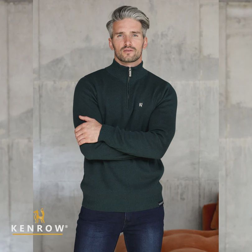 KR711445 JERALD HALF ZIP JUMPER TEAL MELANGE
