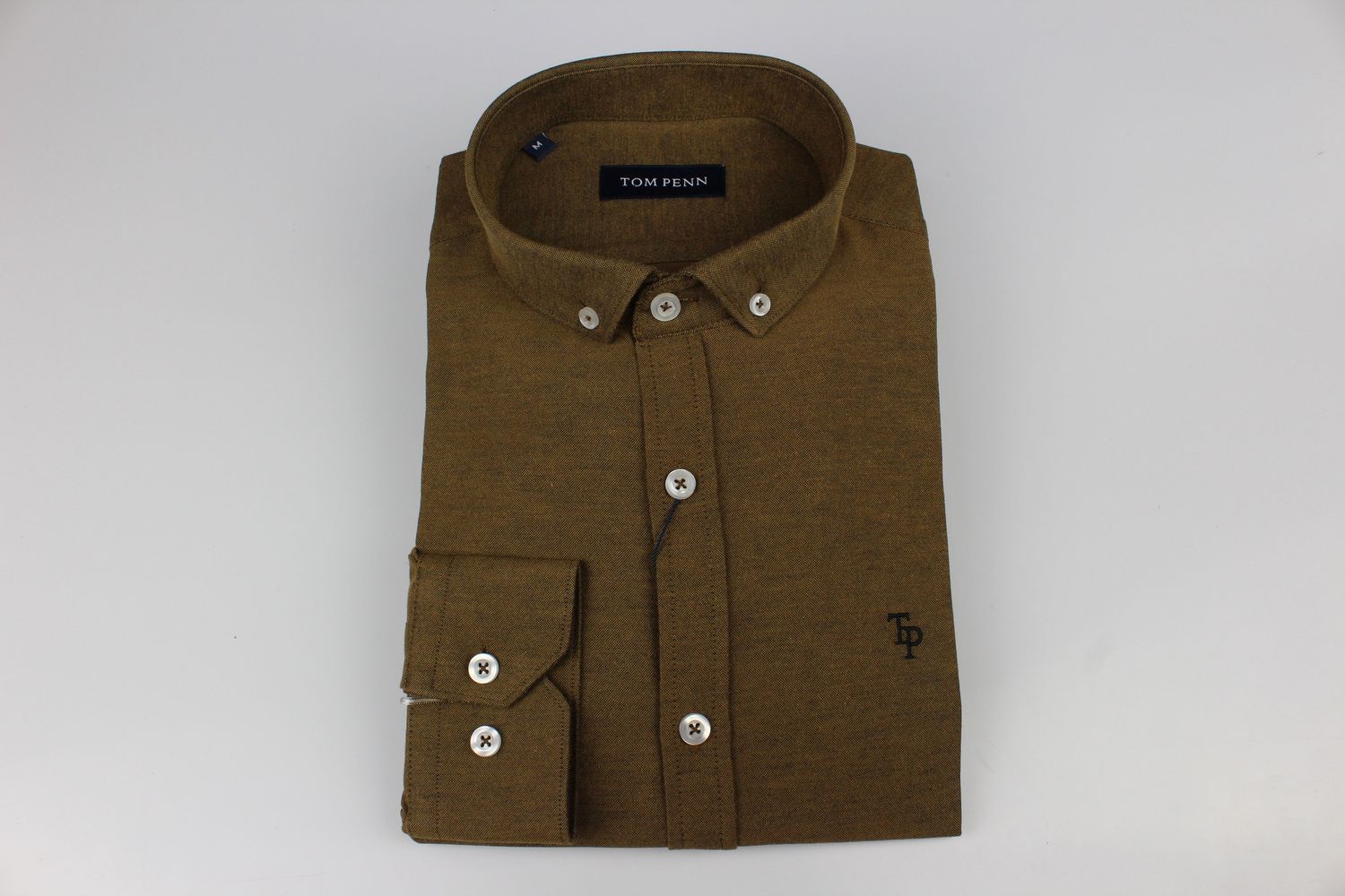 TOM PENN L/S SHIRT COFFEE TP330